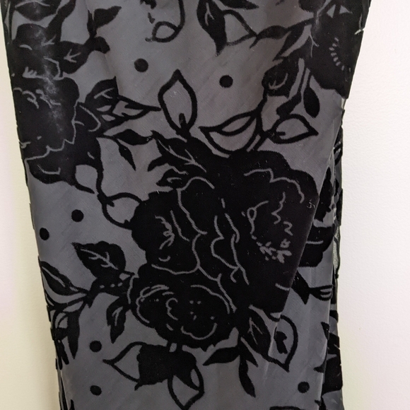 PARKER floral velvet burnout black Mini dress cowl neck 4 small - Picture 5 of 13